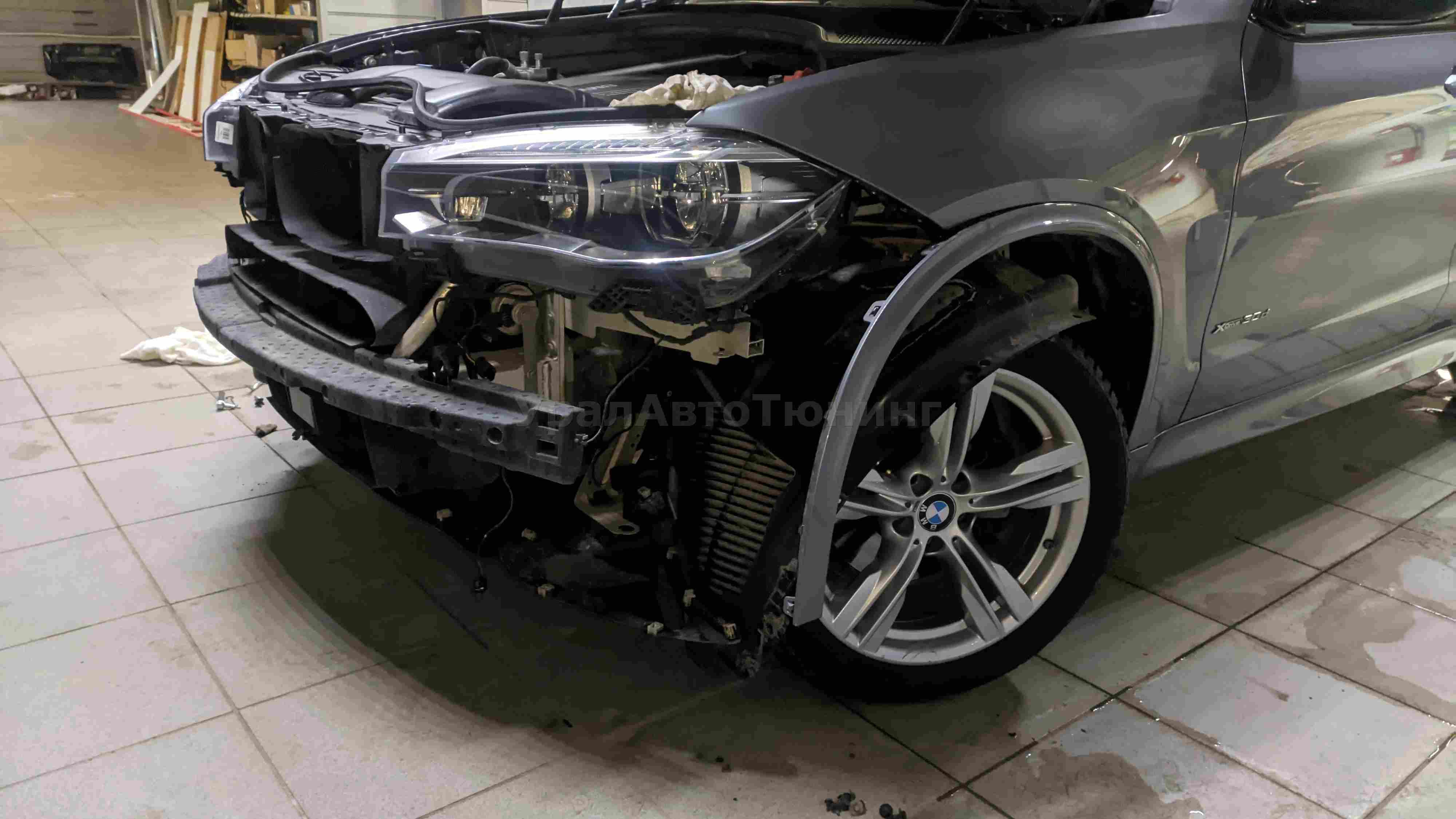 Установка сетки в бампер BMW X5