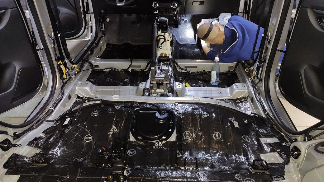 KIA RIO X - шумоизоляция пола